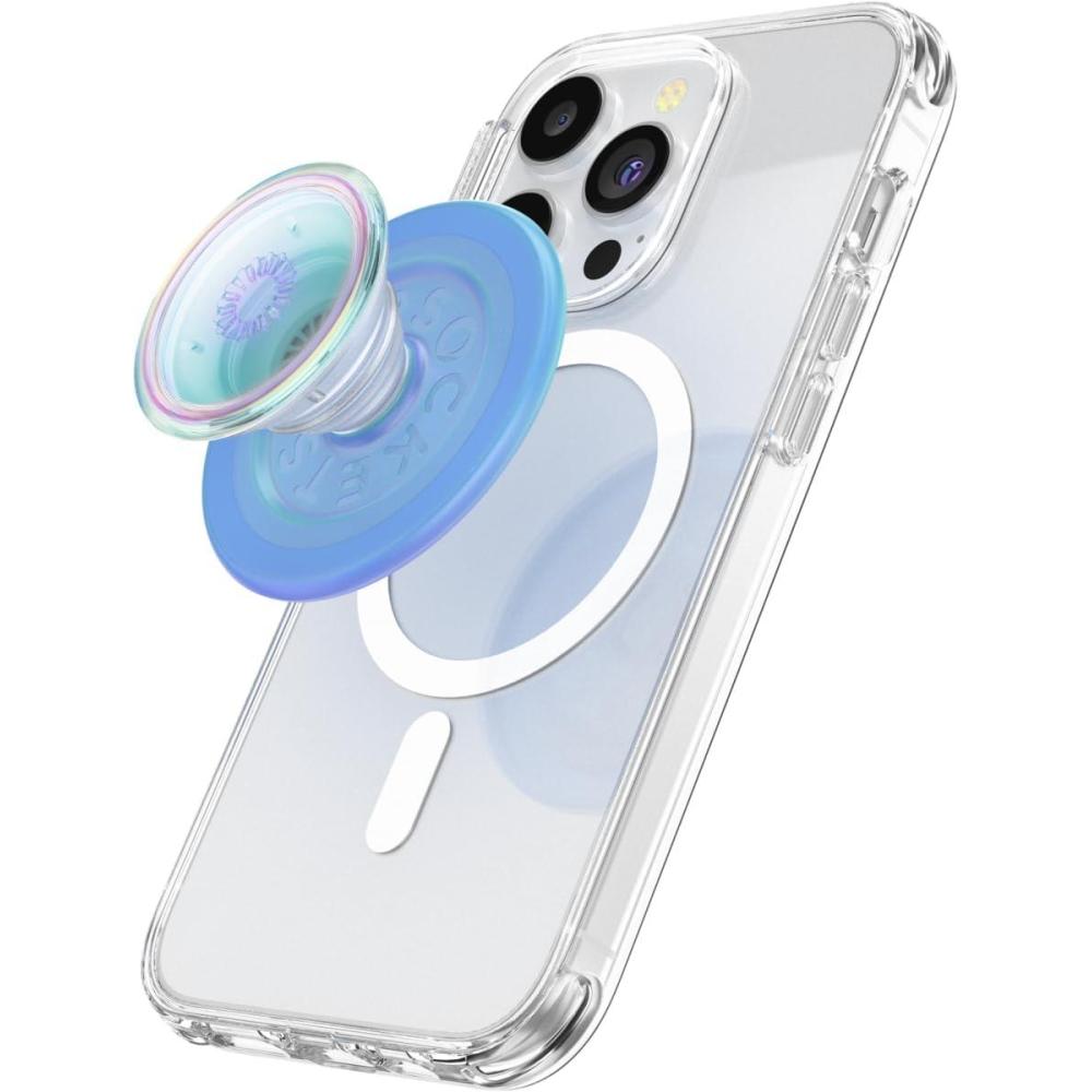 imagePopSockets Phone Grip with Expanding Kickstand Solid PopGrip WisteriaBlue Clear