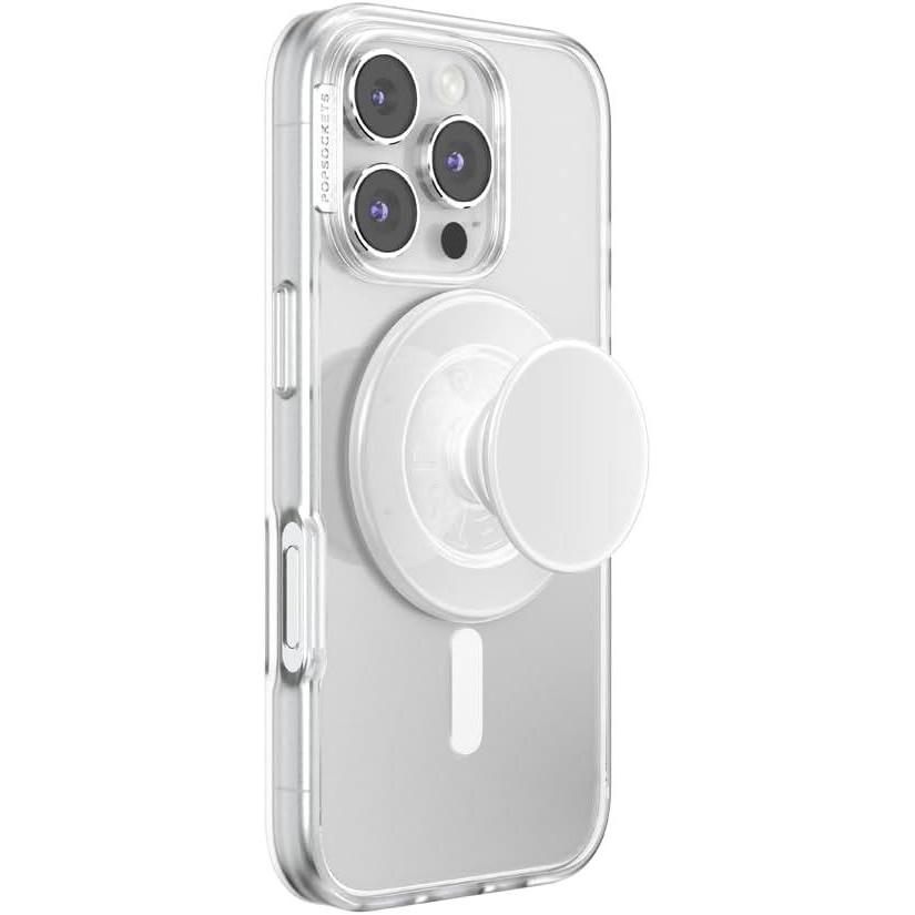 imagePopSockets Phone Grip with Expanding Kickstand Solid PopGrip WisteriaGlossy White
