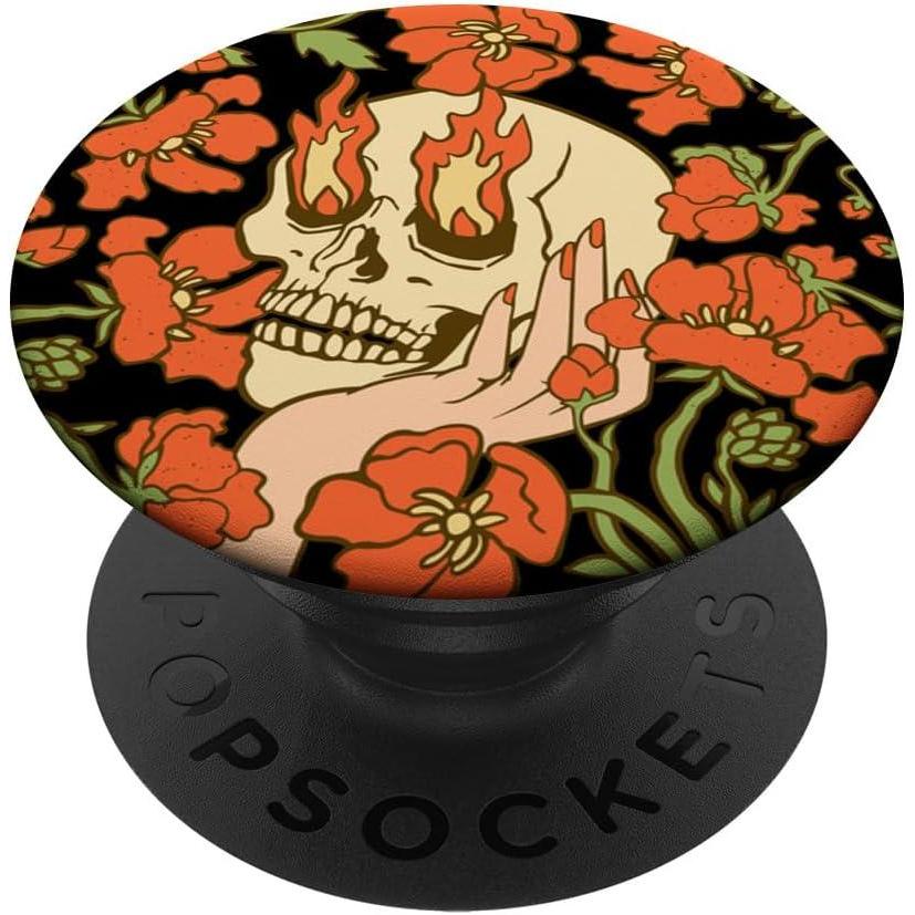 imagePopSockets Skull ampamp Goth Phone Grip ampamp Stand Skull Flowers PopSockets Adhesive PopGripAdhesive PopGrip