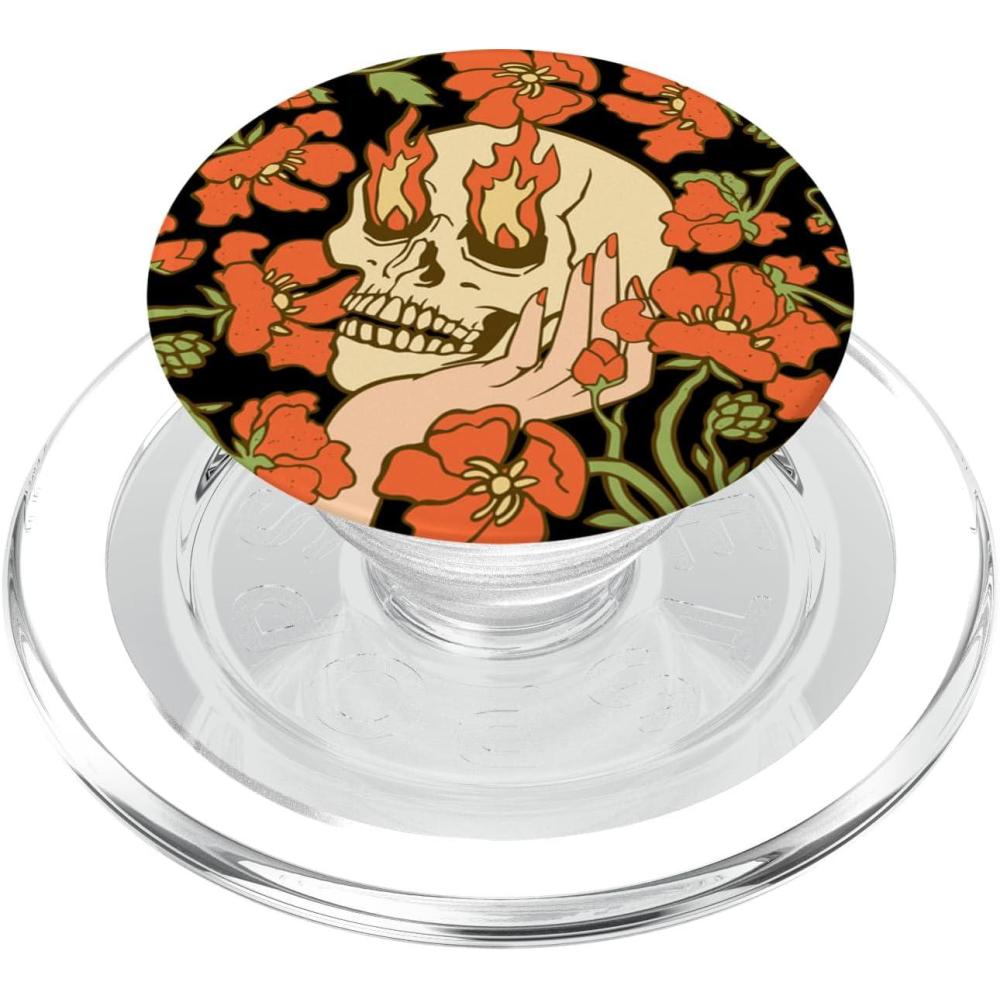 imagePopSockets Skull ampamp Goth Phone Grip ampamp Stand Skull Flowers PopSockets Adhesive PopGripMagnetic PopGrip