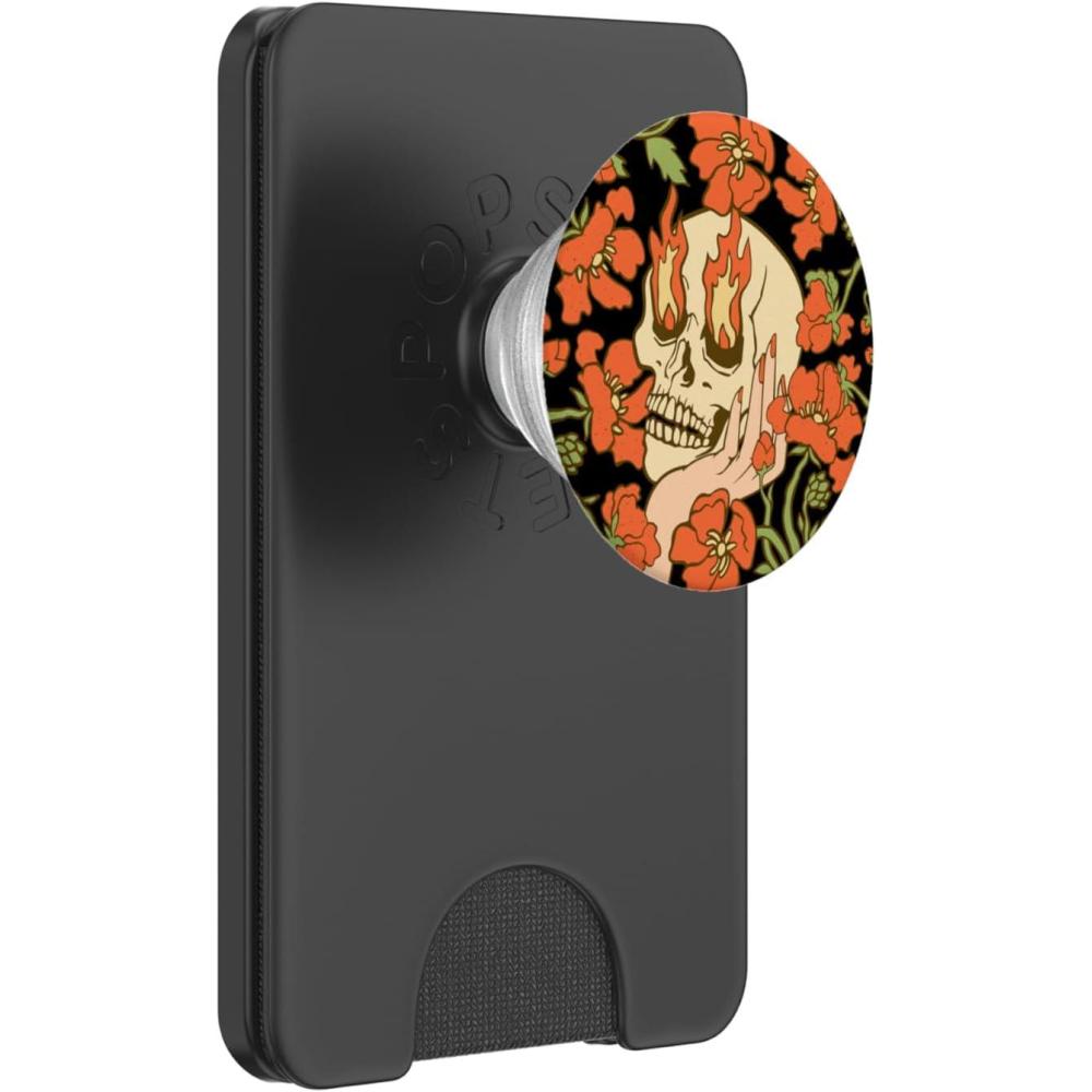 imagePopSockets Skull ampamp Goth Phone Grip ampamp Stand Skull Flowers PopSockets Adhesive PopGripMagnetic PopWallet