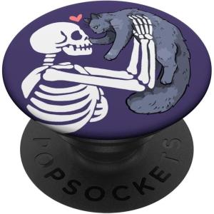 PopSockets Skull & Goth Phone Grip & Stand – Skeleton & Cat PopSockets Adhesive PopGrip(Adhesive PopGrip)
