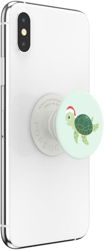 imagePopSockets Phone Grip with Expanding Kickstand Adhesive Grip Santa Turtle