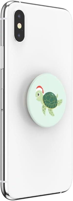 imagePopSockets Phone Grip with Expanding Kickstand Adhesive Grip Santa Turtle