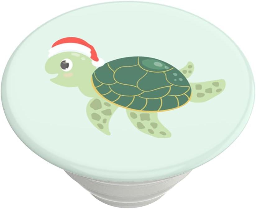 imagePopSockets Phone Grip with Expanding Kickstand Adhesive Grip Santa Turtle