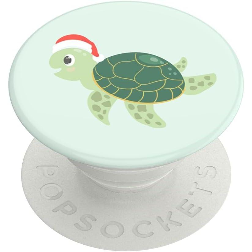 imagePopSockets Phone Grip with Expanding Kickstand Adhesive Grip  Santa Turtle