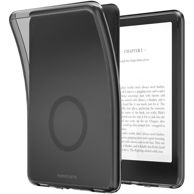 imagePopSockets Kindle Paperwhite Case 12th Gen 7 202425 Signature Edition ampamp Colorsoft  Slim Protective Cover with Builtin MagSafe Ring for MagSafe PopGrip EReader Accessory  Black Translucent