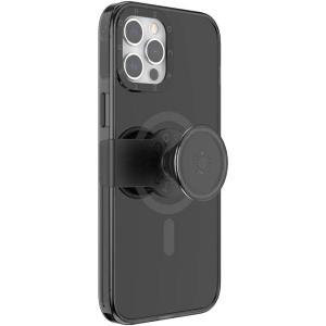 PopSockets iPhone 12 Pro Max MagSafe Phone Case With A Repositionable PopGrip Slide Phone Stand And Grip With A Swappable Top – Black(Black)