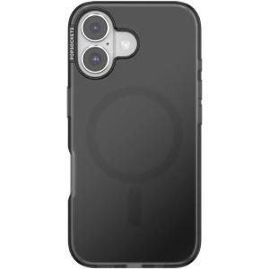 PopSockets iPhone 16 Plus Case Compatible with MagSafe, Phone Case for iPhone 16 Plus, Wireless Charging Compatible, Case Only – Amber(Black)