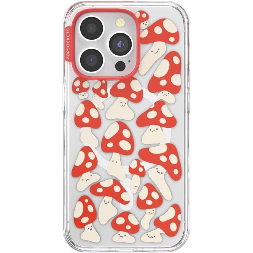 imagePopSockets iPhone 16 Pro Max Case Compatible with MagSafe Phone Case for iPhone 16 Pro Max Wireless Charging Compatible Case Only Cute PopSockets  Heart QueenRed Shrooms