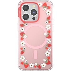 PopSockets iPhone 16 Pro Max Case Compatible with MagSafe, Phone Case for iPhone 16 Pro Max, Wireless Charging Compatible, Case Only, Cute PopSockets – Heart Queen(Strawberry Frame)