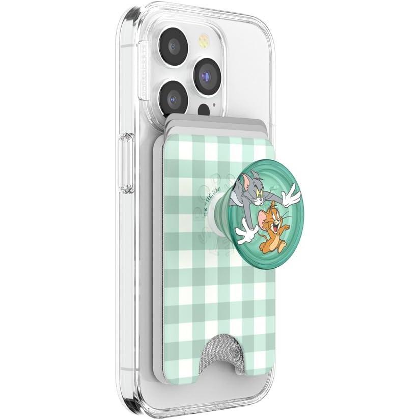 imagePopSockets Phone Wallet with Expanding Grip and Adapter Ring for MagSafe Phone Card Holder Wireless Charging Compatible Wallet Compatible with MagSafe Disney  Cheesed Tom ampamp JerryChase