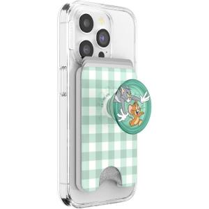 PopSockets Phone Wallet with Expanding Grip and Adapter Ring for MagSafe, Phone Card Holder, Wireless Charging Compatible, Wallet Compatible with MagSafe, Disney – Cheese’d Tom & Jerry(Chase)