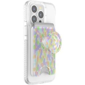 PopSockets Phone Wallet with Expanding Grip and Adapter Ring for MagSafe, Phone Card Holder, Wireless Charging Compatible, Wallet Compatible with MagSafe – Floral Bohemian(Rainbow Glass)