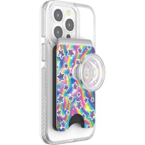 PopSockets Phone Wallet with Expanding Grip and Adapter Ring for MagSafe, Phone Card Holder, Wireless Charging Compatible, Wallet Compatible with MagSafe – Floral Bohemian(Starbright)