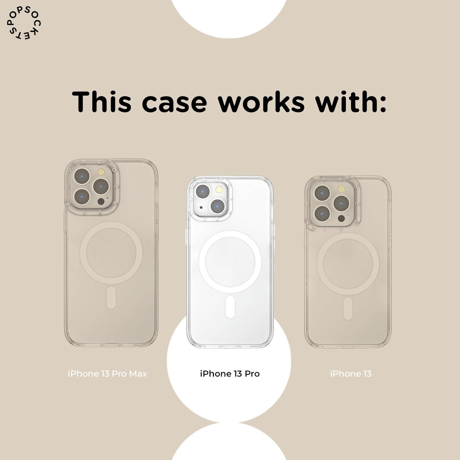 image:imagePopSockets iPhone 14 Plus Case with MagSafe Phone Case for iPhone 14 Plus Grip Sold Separately Wireless Charging Compatible Curled Up with A Good BookSpooky Book Club Clear