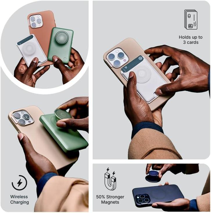 image:imagePopSockets iPhone 14 Plus Case with MagSafe Phone Case for iPhone 14 Plus Grip Sold Separately Wireless Charging Compatible Curled Up with A Good BookSpooky Book Club Clear