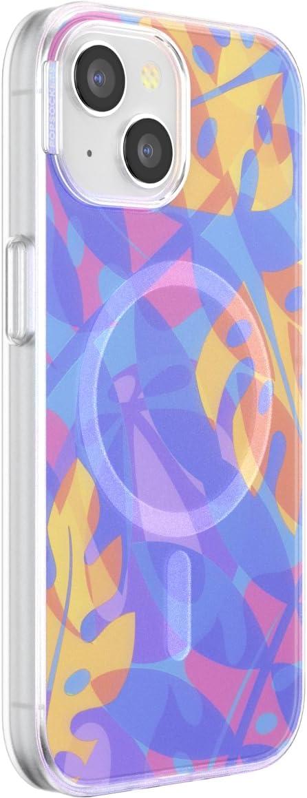 image:imagePopSockets iPhone 14 Pro Max Case with MagSafe Phone Case for iPhone 14 Pro Max Grip Sold Separately Wireless Charging Compatible Garden Check GreenBoca Palms Blue