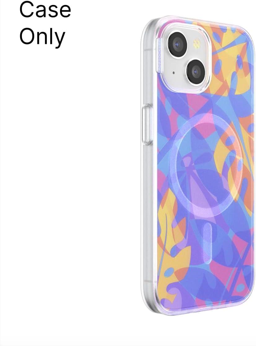image:imagePopSockets iPhone 14 Pro Max Case with MagSafe Phone Case for iPhone 14 Pro Max Grip Sold Separately Wireless Charging Compatible Garden Check GreenBoca Palms Blue