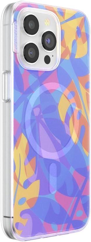 image:imagePopSockets iPhone 14 Pro Max Case with MagSafe Phone Case for iPhone 14 Pro Max Grip Sold Separately Wireless Charging Compatible Garden Check GreenBoca Palms Blue