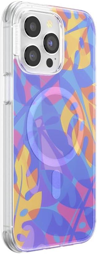 image:imagePopSockets iPhone 14 Pro Max Case with MagSafe Phone Case for iPhone 14 Pro Max Grip Sold Separately Wireless Charging Compatible Garden Check GreenBoca Palms Blue