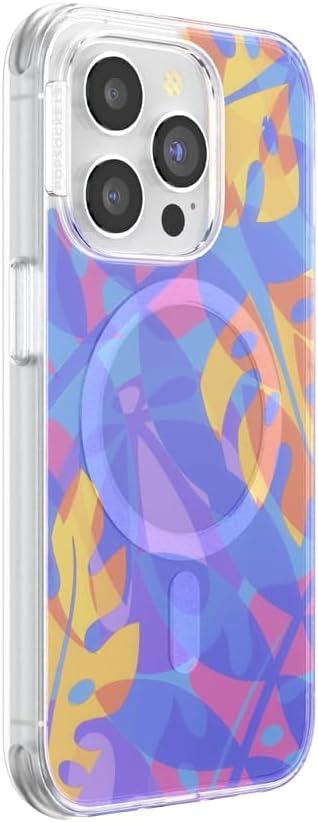 image:imagePopSockets iPhone 14 Pro Max Case with MagSafe Phone Case for iPhone 14 Pro Max Grip Sold Separately Wireless Charging Compatible Garden Check GreenBoca Palms Blue