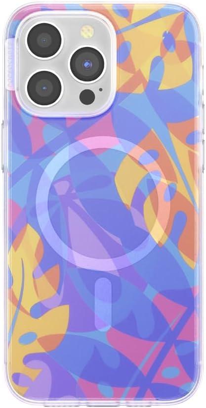 image:imagePopSockets iPhone 14 Pro Max Case with MagSafe Phone Case for iPhone 14 Pro Max Grip Sold Separately Wireless Charging Compatible Garden Check GreenBoca Palms Blue