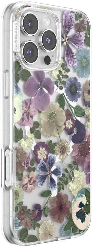 image:imagePopSockets iPhone 14 Pro Max Case with MagSafe Phone Case for iPhone 14 Pro Max Grip Sold Separately Wireless Charging Compatible Garden Check GreenPressed Flower