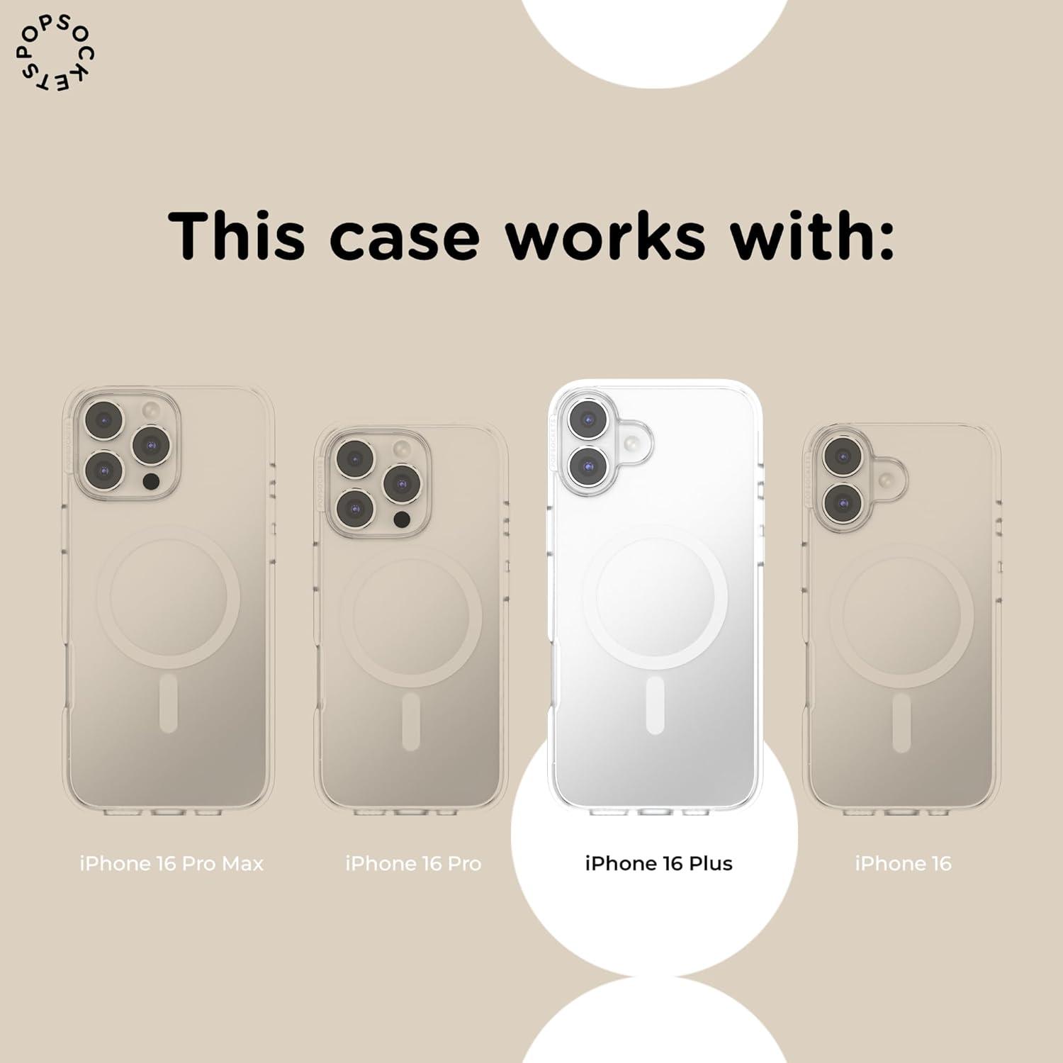image:imagePopSockets iPhone 14 Pro Max Case with MagSafe Phone Case for iPhone 14 Pro Max Grip Sold Separately Wireless Charging Compatible Garden Check GreenPressed Flower