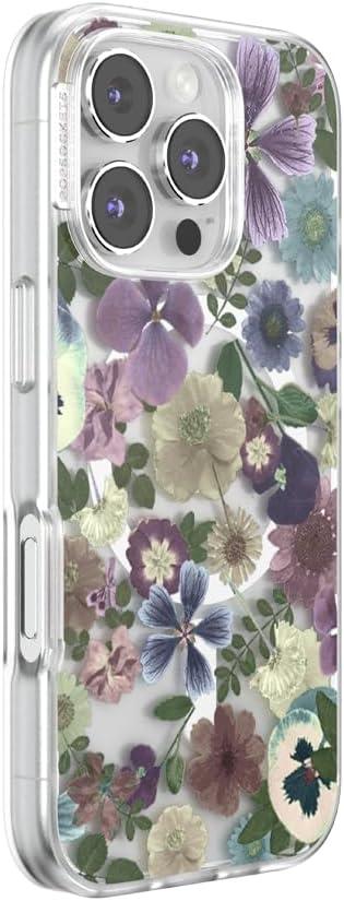 image:imagePopSockets iPhone 14 Pro Max Case with MagSafe Phone Case for iPhone 14 Pro Max Grip Sold Separately Wireless Charging Compatible Garden Check GreenPressed Flower