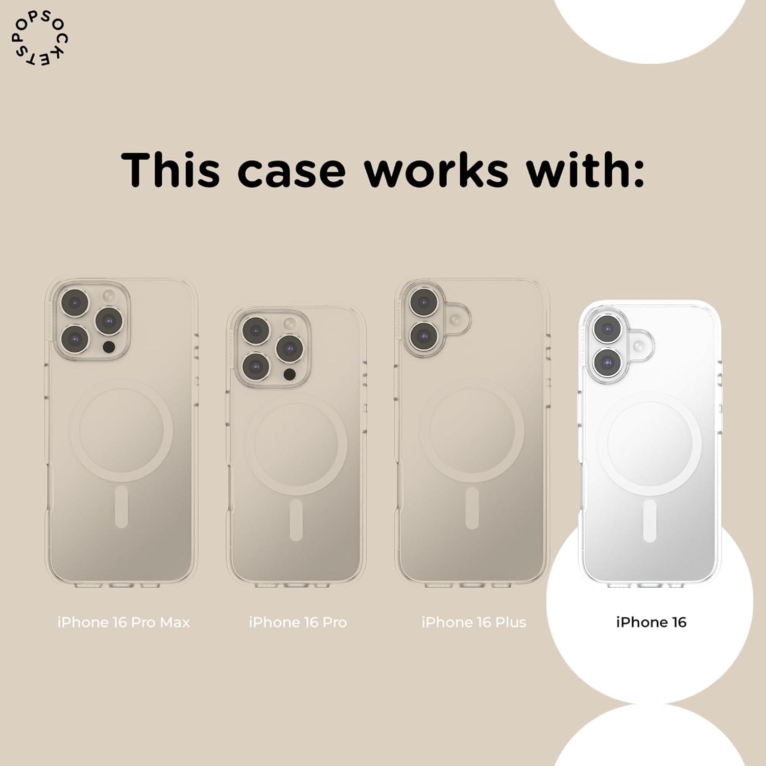 image:imagePopSockets iPhone 14 Pro Max Case with MagSafe Phone Case for iPhone 14 Pro Max Grip Sold Separately Wireless Charging Compatible Garden Check GreenPressed Flower