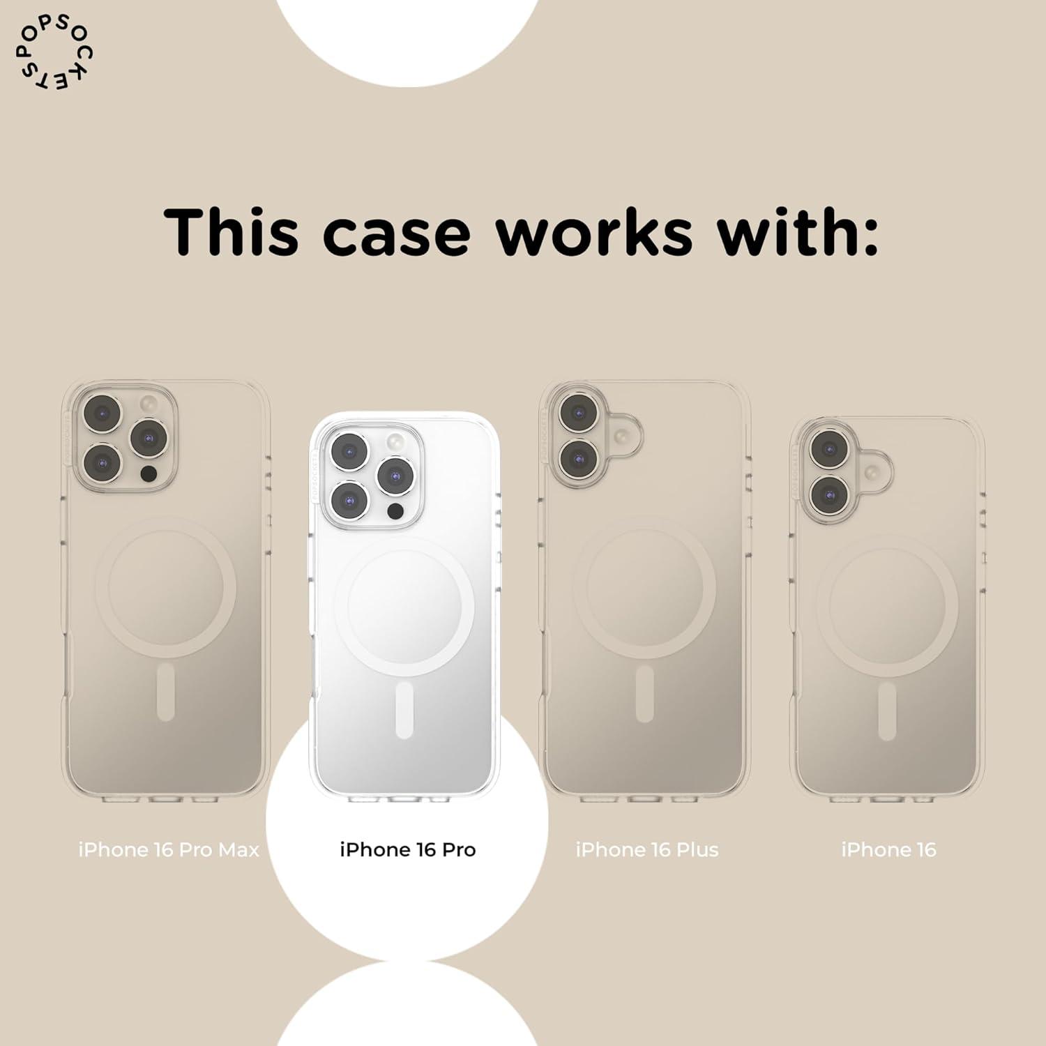 image:imagePopSockets iPhone 14 Pro Max Case with MagSafe Phone Case for iPhone 14 Pro Max Grip Sold Separately Wireless Charging Compatible Garden Check GreenPressed Flower
