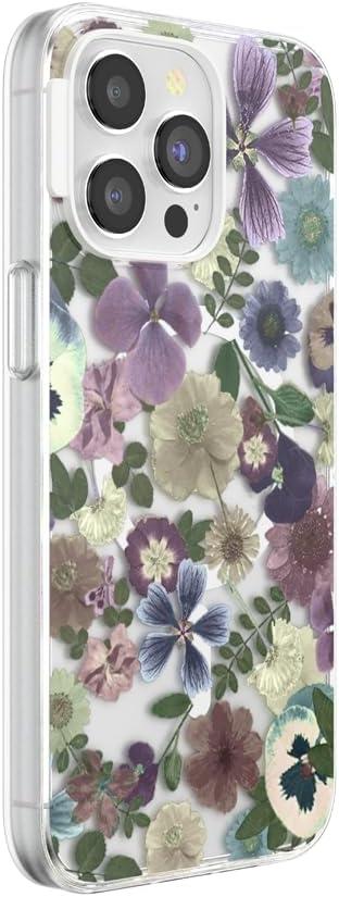 image:imagePopSockets iPhone 14 Pro Max Case with MagSafe Phone Case for iPhone 14 Pro Max Grip Sold Separately Wireless Charging Compatible Garden Check GreenPressed Flower