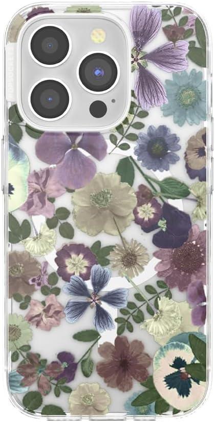 image:imagePopSockets iPhone 14 Pro Max Case with MagSafe Phone Case for iPhone 14 Pro Max Grip Sold Separately Wireless Charging Compatible Garden Check GreenPressed Flower