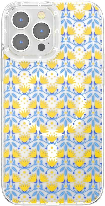 image:imagePopSockets iPhone 14 Pro Max Case with MagSafe Phone Case for iPhone 14 Pro Max Grip Sold Separately Wireless Charging Compatible Garden Check GreenTea Towel Blue