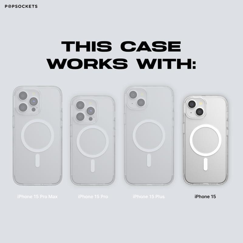 image:imagePopSockets iPhone 14 Pro Max Case with MagSafe Phone Case for iPhone 14 Pro Max Grip Sold Separately Wireless Charging Compatible Garden Check GreenTea Towel Blue