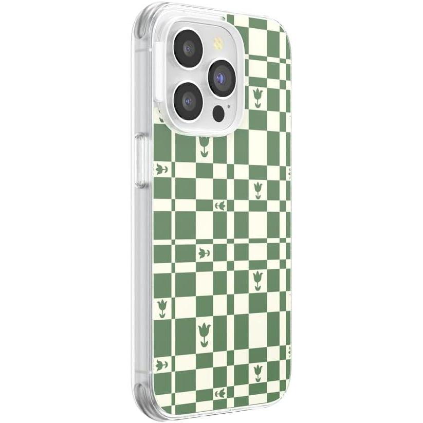 image:imagePopSockets iPhone 14 Pro Max Case with MagSafe Phone Case for iPhone 14 Pro Max Grip Sold Separately Wireless Charging Compatible Garden Check GreenGarden Check Green
