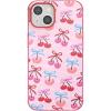 PopSockets iPhone 14 Plus Case with MagSafe, Phone Case for iPhone 14 Plus, Grip Sold Separately, Wireless Charging Compatible – Curled Up with A Good Book(Cherry Bows)