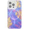 PopSockets iPhone 14 Pro Max Case with MagSafe, Phone Case for iPhone 14 Pro Max, Grip Sold Separately, Wireless Charging Compatible – Garden Check Green(Boca Palms Blue)