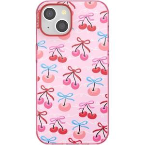 PopSockets iPhone 14 Plus Case with MagSafe, Phone Case for iPhone 14 Plus, Grip Sold Separately, Wireless Charging Compatible – Curled Up with A Good Book(Cherry Bows)