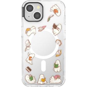 PopSockets iPhone 14 Plus Case with MagSafe, Phone Case for iPhone 14 Plus, Grip Sold Separately, Wireless Charging Compatible – Curled Up with A Good Book(Spooky Book Club Clear)