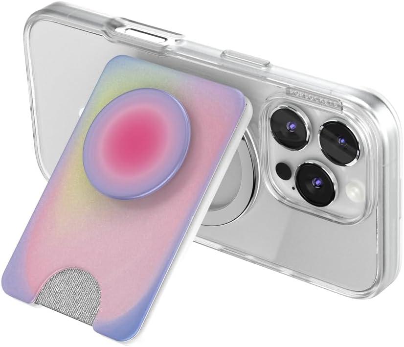 image:imagePopSockets KickOut Wallet for MagSafe Adjustable Kickstand Magnetic Stand Aura