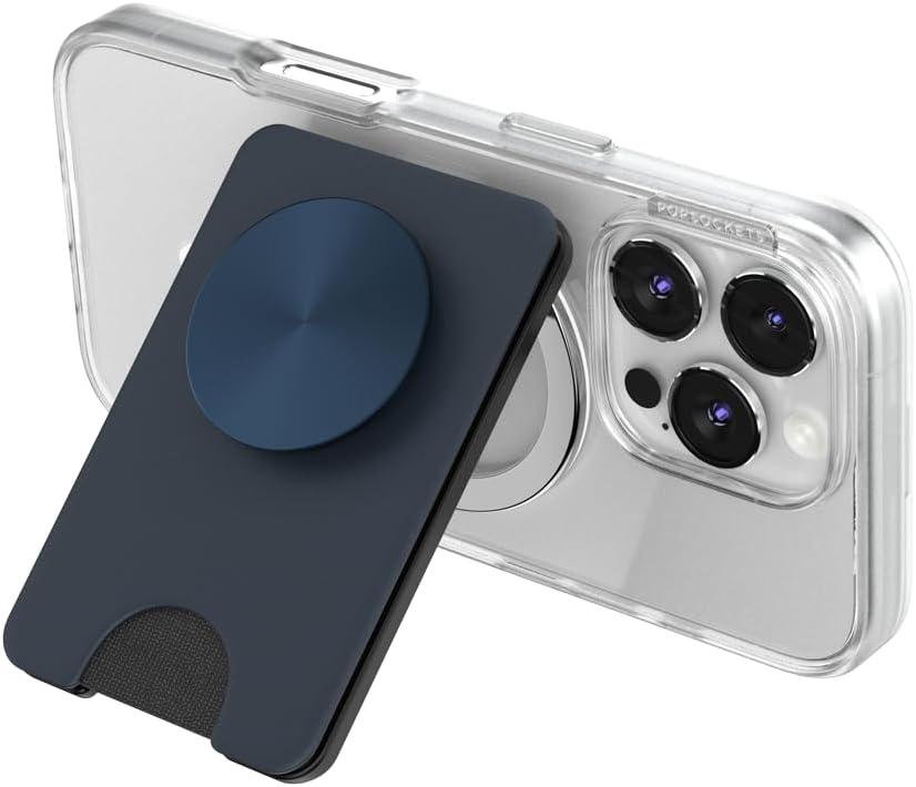 image:imagePopSockets KickOut Wallet for MagSafe Adjustable Kickstand Magnetic Stand Navy