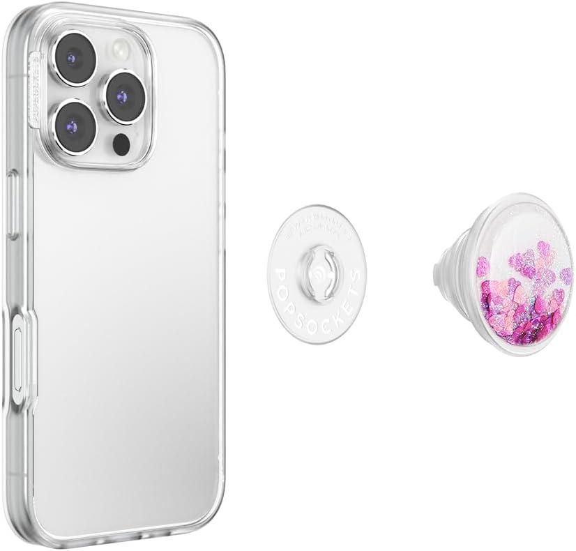 image:imagePopSockets Swappable PopTop for Phone Grips Compatible with Adhesive or MagSafe Bases Glitter Bomb