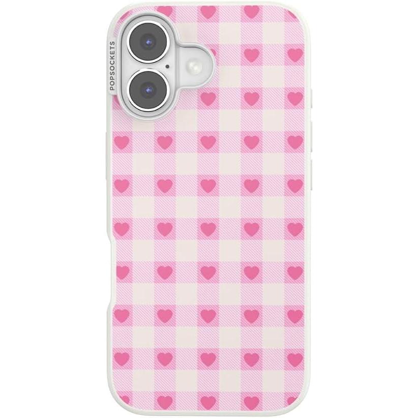 image:imagePopSockets iPhone 17 Case Compatible with MagSafe Phone Case for iPhone 17 Wireless Charging Compatible Case Only  Blush Gingham