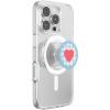 PopSockets Phone Grip for MagSafe with Kickstand, Magnetic Stand, Swappable Top, Secure Hold for iPhone MagSafe Cases, Phone & Tablet Grip – Gingham Heart