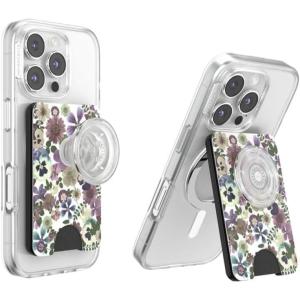 PopSockets Kick-Out Wallet for MagSafe, Adjustable Kickstand, Magnetic Stand – Pressed Flower