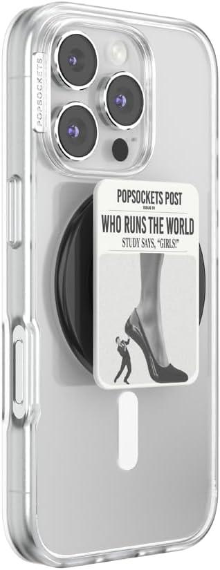 image:imagePopSockets Phone Wallet with Expanding Grip Phone Card Holder Wireless Charging Compatible Wallet Compatible with MagSafe Who Runs The World