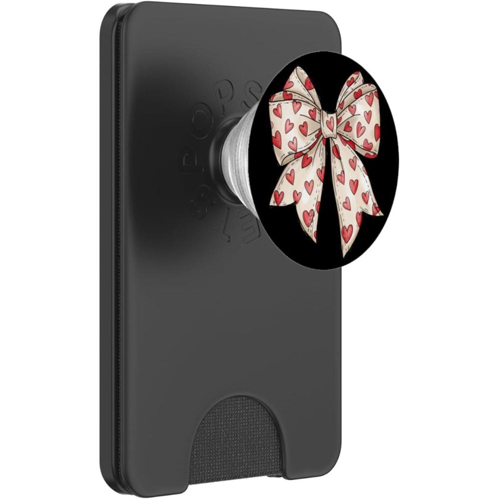 image:imageBow Hearts Valentine Cute Coquette Bow PopSockets Adhesive PopGripMagnetic PopWallet