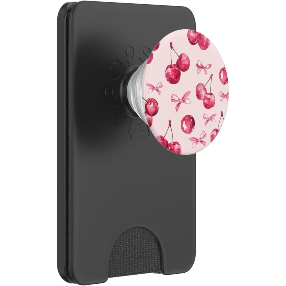 image:imageCoquette Cherry and Pink Bow PopSockets Adhesive PopGripMagnetic PopWallet